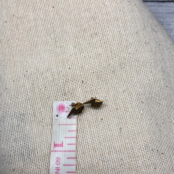 Alex and Ani gold over sterling silver lightning bold post/stud earrings - Picture 3 of 5